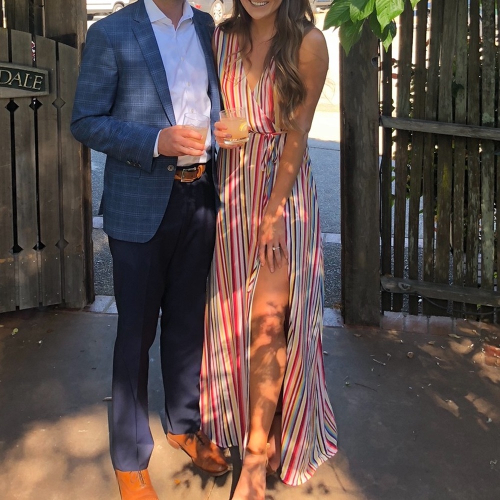 Wayf stripped maxi dress- wrap style